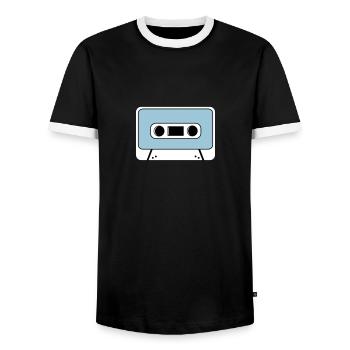 cassette - T-shirt contrasté Homme - noir/blanc - Devant - AI Model Female 172 light (172cm) & AI Model Male 178 light (178cm)