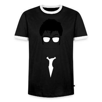 Doctor Who - Men's Ringer Shirt - black/white - Front - AI Model Female 172 light (172cm) & AI Model Male 178 light (178cm)