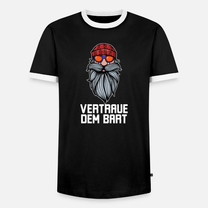 Humorvoll Bart Ziegenbart Statement Bartfrisur - Männer Kontrast-T-Shirt - Schwarz/Weiß