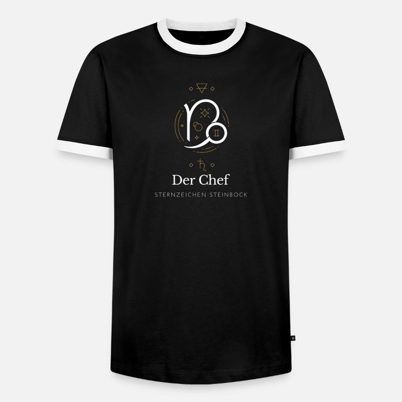 Der Chef - Sternzeichen Steinbock - Männer Kontrast-T-Shirt - Schwarz/Weiß