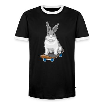 Rabbit Skater Skateboard - T-shirt contrasté Homme - noir/blanc - Devant - AI Model Female 172 light (172cm) & AI Model Male 178 light (178cm)