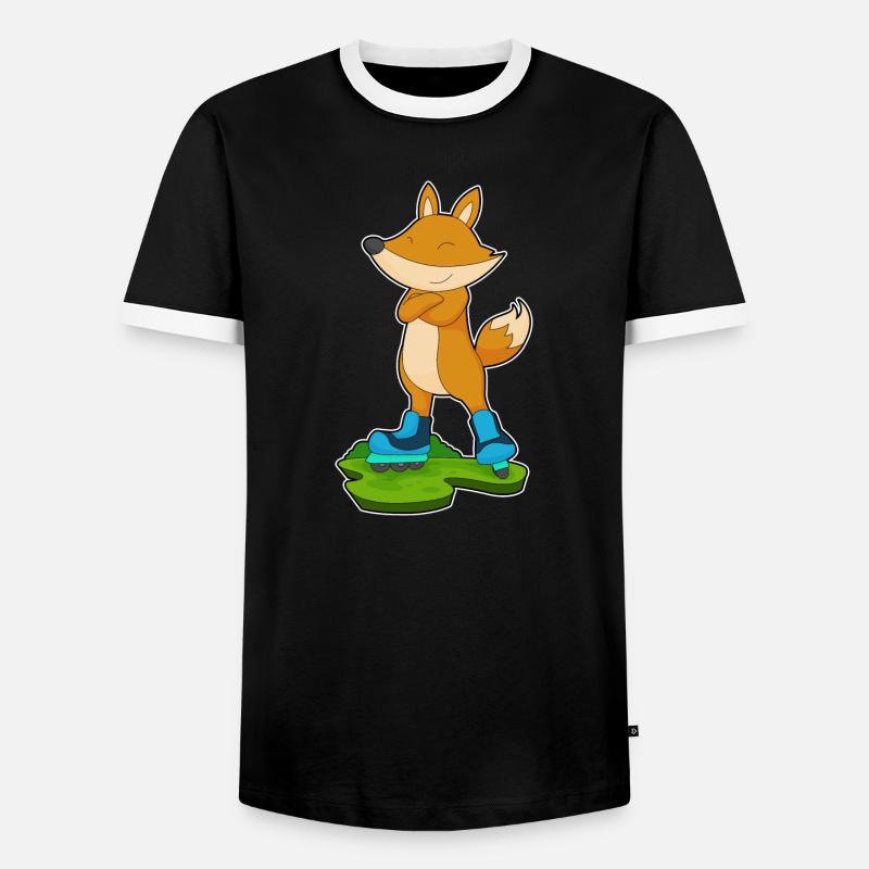 Fuchs Inline skating Inline skates - Männer Kontrast-T-Shirt - Schwarz/Weiß