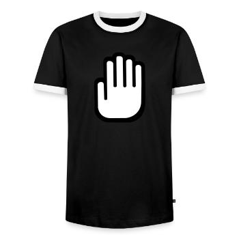 Hand - Männer Kontrast-T-Shirt - Schwarz/Weiß - Vorne - AI Model Female 172 light (172cm) & AI Model Male 178 light (178cm)