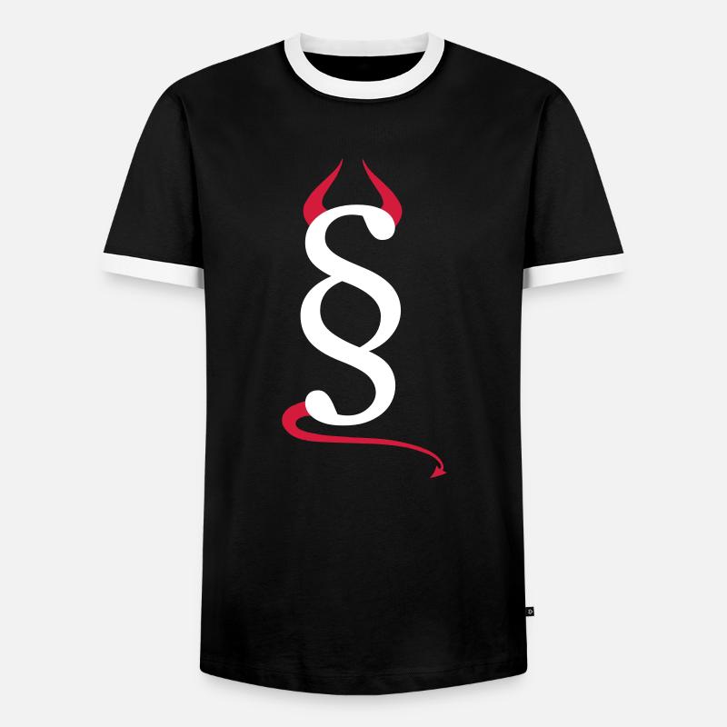 Devils paragraph - Men's Ringer Shirt - black/white