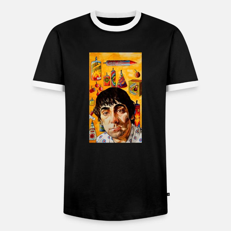 Hellblaues Touchpaper - Männer Kontrast-T-Shirt - Schwarz/Weiß