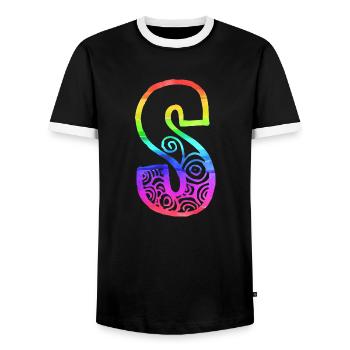 regenbogen s - Männer Kontrast-T-Shirt - Schwarz/Weiß - Vorne - AI Model Female 172 light (172cm) & AI Model Male 178 light (178cm)