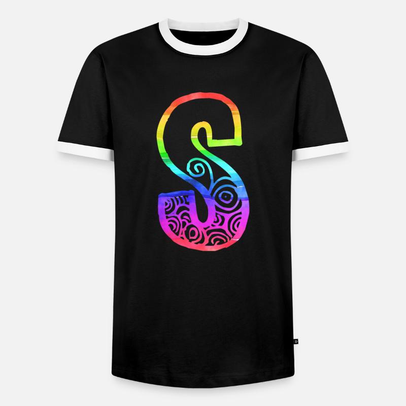 regenbogen s - Männer Kontrast-T-Shirt - Schwarz/Weiß