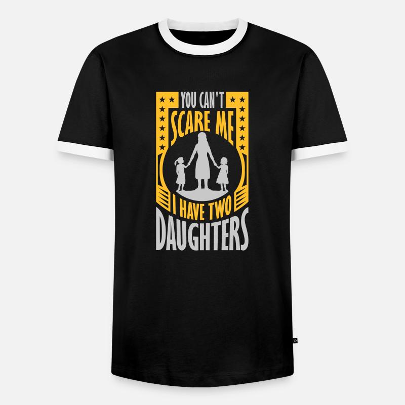 I have two daughters - Männer Kontrast-T-Shirt - Schwarz/Weiß