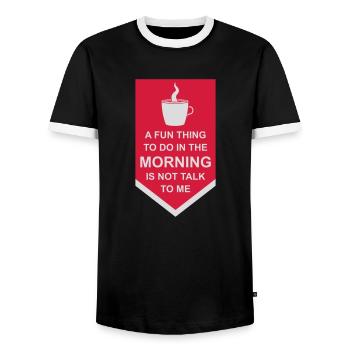 not talk to me - Men's Ringer Shirt - black/white - Front - AI Model Female 172 light (172cm) & AI Model Male 178 light (178cm)