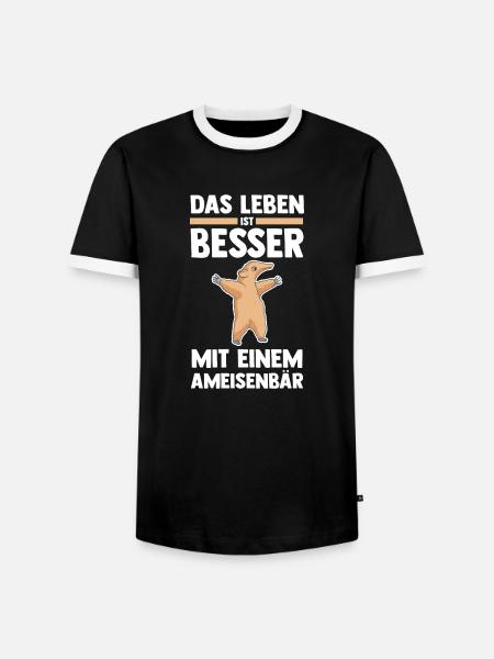 Ameisenbär - Männer Kontrast-T-Shirt - Schwarz/Weiß