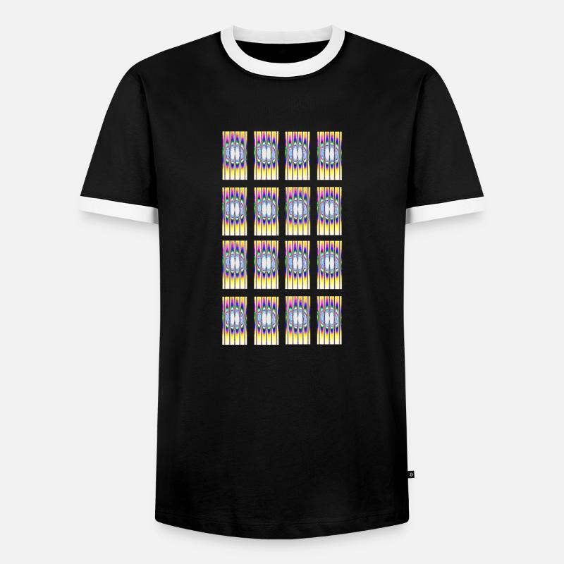 Hypnotisches Design Typ-1 - Männer Kontrast-T-Shirt - Schwarz/Weiß