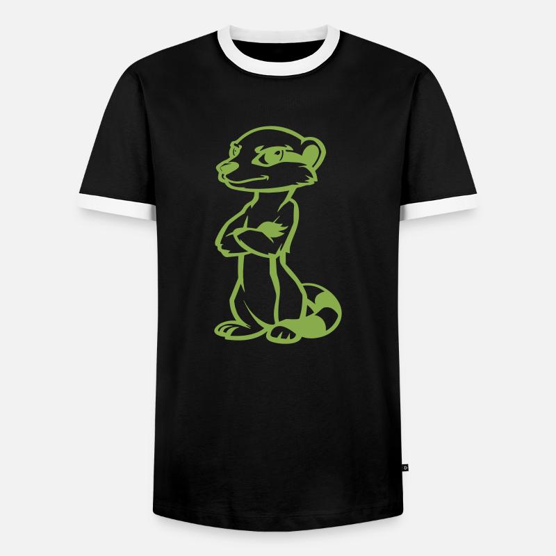 erdmännchen comic - Männer Kontrast-T-Shirt - Schwarz/Weiß