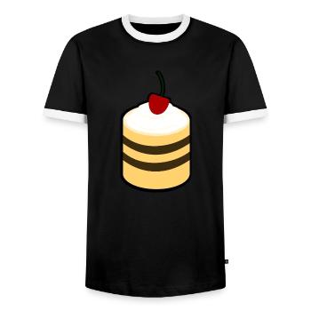 Gâteau aux cerises - T-shirt contrasté Homme - noir/blanc - Devant - AI Model Female 172 light (172cm) & AI Model Male 178 light (178cm)