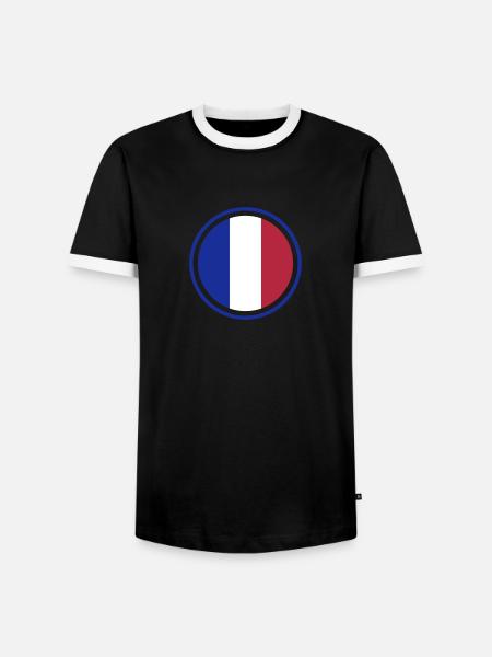 France Français Française French Frankreich - Men's Ringer Shirt - black/white
