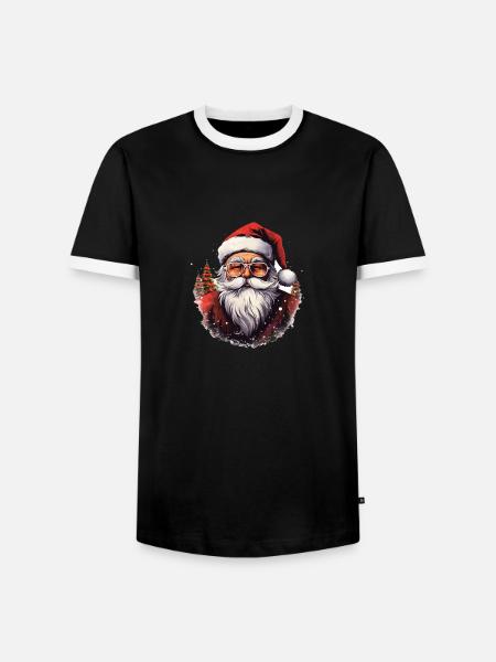 Weihnachtsmann - Männer Kontrast-T-Shirt - Schwarz/Weiß