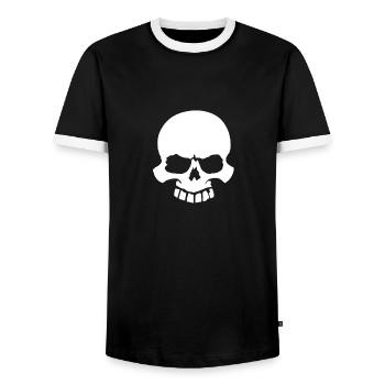 Skatebo-Art SKULL - Männer Kontrast-T-Shirt - Schwarz/Weiß - Vorne - AI Model Female 172 light (172cm) & AI Model Male 178 light (178cm)