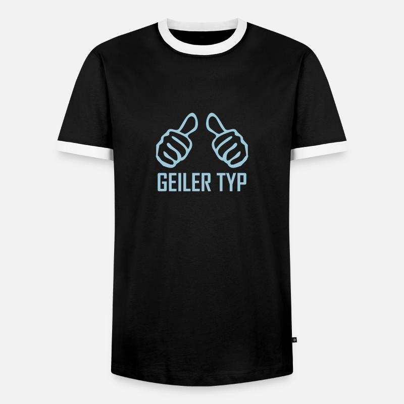 geiler typ - Männer Kontrast-T-Shirt - Schwarz/Weiß