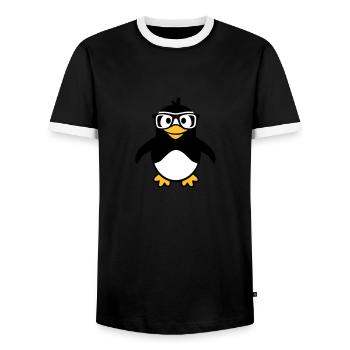 Manchot - T-shirt contrasté Homme - noir/blanc - Devant - AI Model Female 172 light (172cm) & AI Model Male 178 light (178cm)