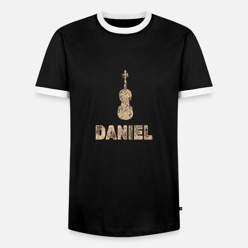 Daniel als Bratsche - Männer Kontrast-T-Shirt - Schwarz/Weiß