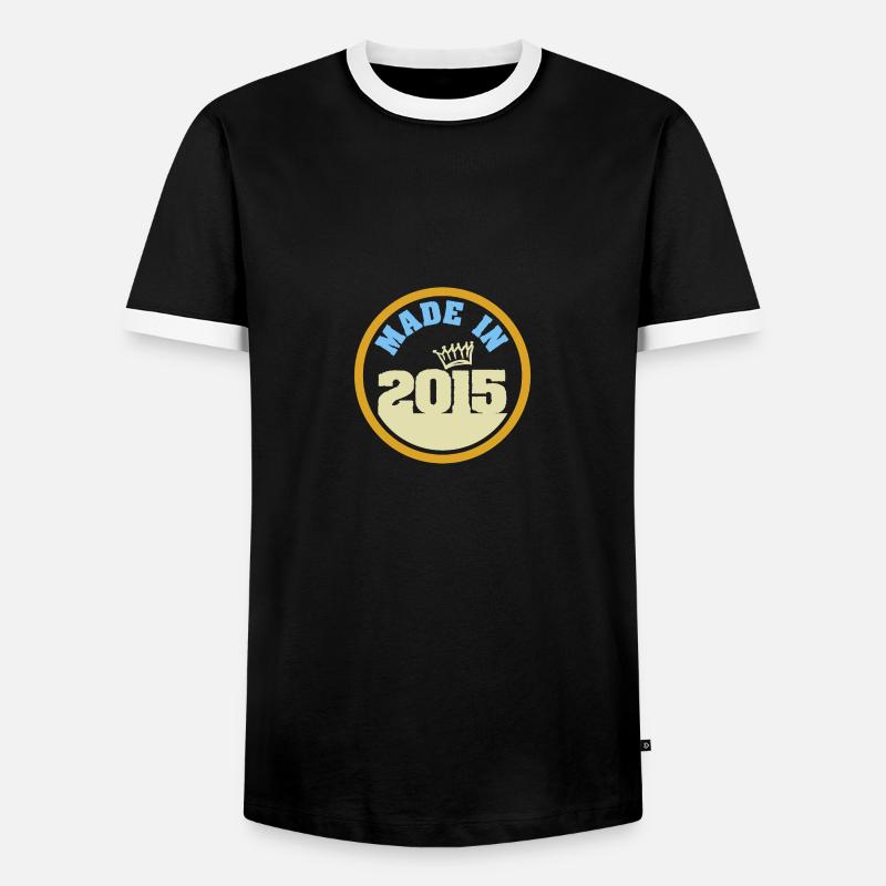 Made in 2015 - Men's Ringer Shirt - black/white