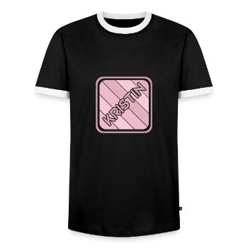 Femme Fille Prénom Nom de jeune fille Kristin - T-shirt contrasté Homme - noir/blanc - Devant - AI Model Female 172 light (172cm) & AI Model Male 178 light (178cm)