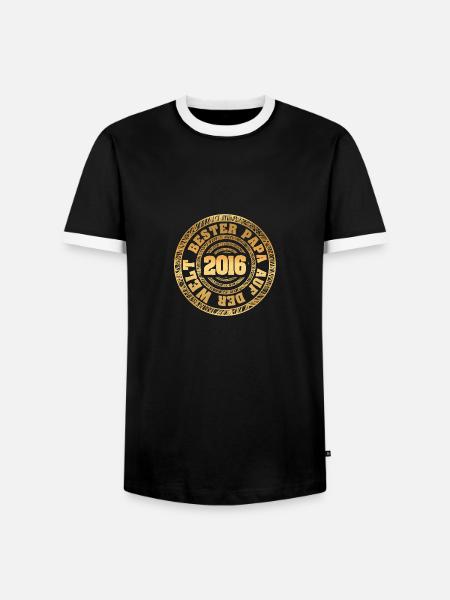 Vater 2016 - Männer Kontrast-T-Shirt - Schwarz/Weiß