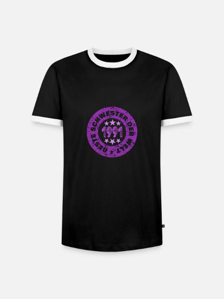 1991 1991 - Männer Kontrast-T-Shirt - Schwarz/Weiß
