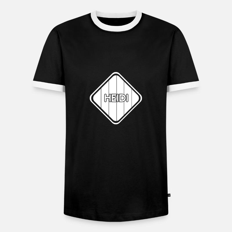 First name Heidi - Men's Ringer Shirt - black/white
