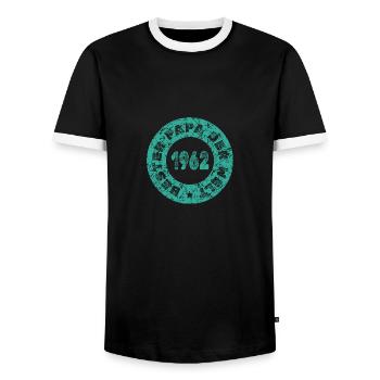 Vatertag 1962 - Männer Kontrast-T-Shirt - Schwarz/Weiß - Vorne - AI Model Female 172 light (172cm) & AI Model Male 178 light (178cm)