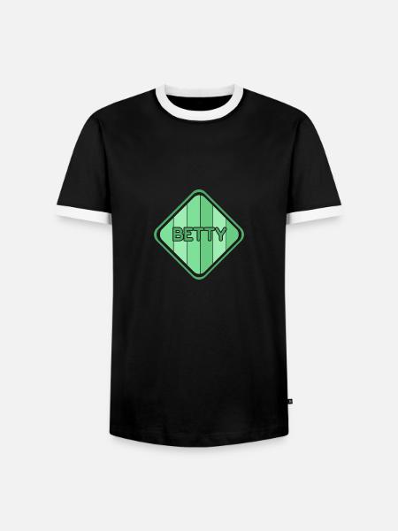 Betty als Mädchen - Männer Kontrast-T-Shirt - Schwarz/Weiß