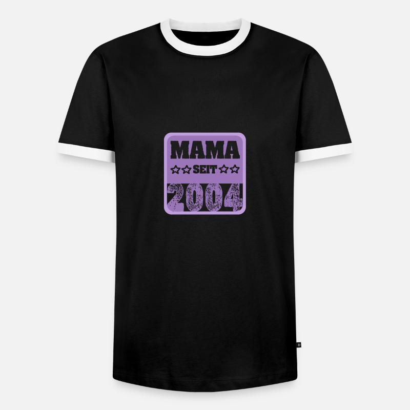 2004 - Männer Kontrast-T-Shirt - Schwarz/Weiß