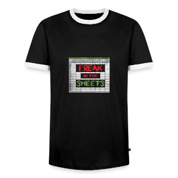 Freak In The Sheets - T-shirt contrasté Homme - noir/blanc - Devant - AI Model Female 172 light (172cm) & AI Model Male 178 light (178cm)