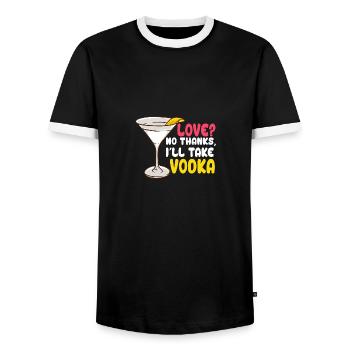 I'll Take Vodka - Männer Kontrast-T-Shirt - Schwarz/Weiß - Vorne - AI Model Female 172 light (172cm) & AI Model Male 178 light (178cm)