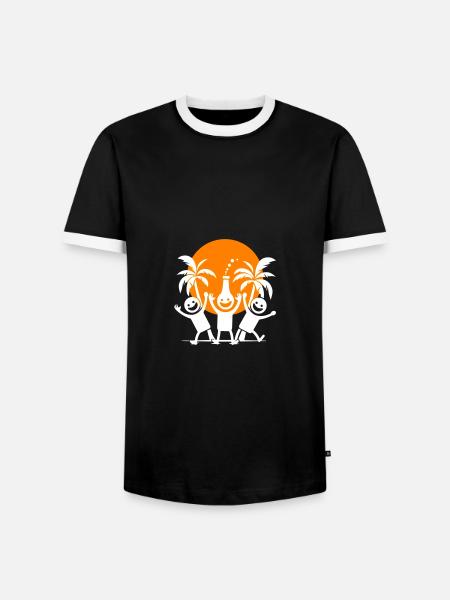 Party Team Holiday - Men's Ringer Shirt - black/white
