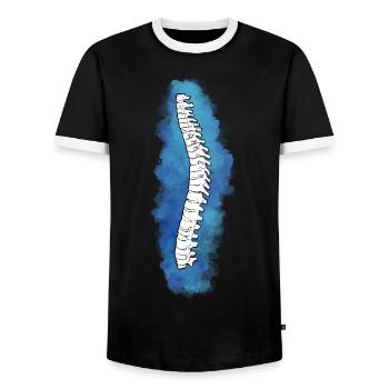 Physiotherapist Chiropractor Physiotherapy - Men's Ringer Shirt - black/white - Front - AI Model Female 172 light (172cm) & AI Model Male 178 light (178cm)