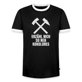 Erzähl Nich Son Kokolores Schlägel Und Eisen - Männer Kontrast-T-Shirt - Schwarz/Weiß - Vorne - AI Model Female 172 light (172cm) & AI Model Male 178 light (178cm)