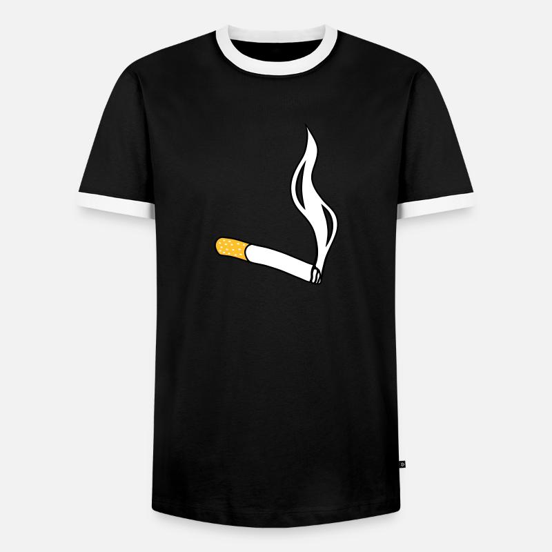 cigarette - Men's Ringer Shirt - black/white