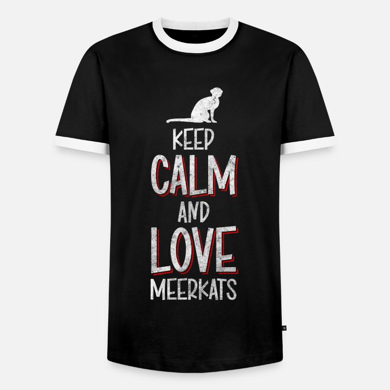 Erdmännchen Tier Fell Wüste - Männer Kontrast-T-Shirt - Schwarz/Weiß