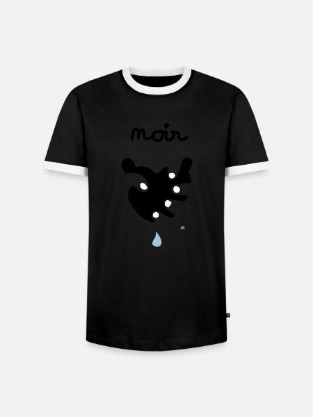 noirdesirrouge - Men's Ringer Shirt - black/white
