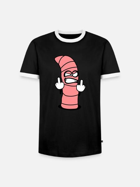 Evil worm design - Men's Ringer Shirt - black/white