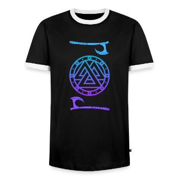 Nordisches Symbol - Männer Kontrast-T-Shirt - Schwarz/Weiß - Vorne - AI Model Female 172 light (172cm) & AI Model Male 178 light (178cm)