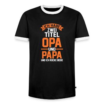 Ich Habe Zwei Titel Opa Und Papa - Männer Kontrast-T-Shirt - Schwarz/Weiß - Vorne - AI Model Female 172 light (172cm) & AI Model Male 178 light (178cm)