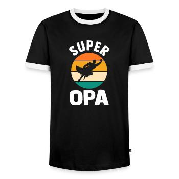 Grandpa Grandpa - Men's Ringer Shirt - black/white - Front - AI Model Female 172 light (172cm) & AI Model Male 178 light (178cm)