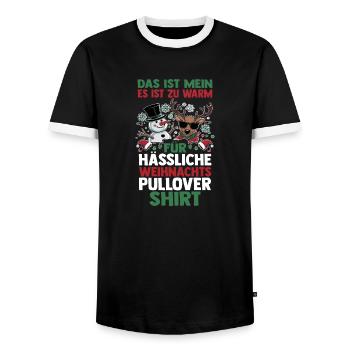 Weihnachtsmann Weihnachten Hässliche Weihnachten - Männer Kontrast-T-Shirt - Schwarz/Weiß - Vorne - AI Model Female 172 light (172cm) & AI Model Male 178 light (178cm)