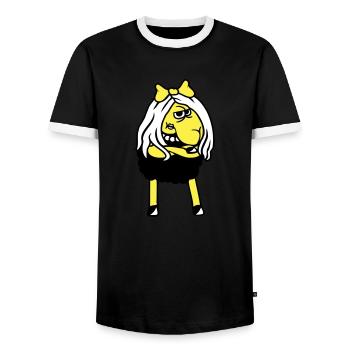 Black Sheep Girl Woman Goth Emo Girl Pretty - Men's Ringer Shirt - black/white - Front - AI Model Female 172 light (172cm) & AI Model Male 178 light (178cm)
