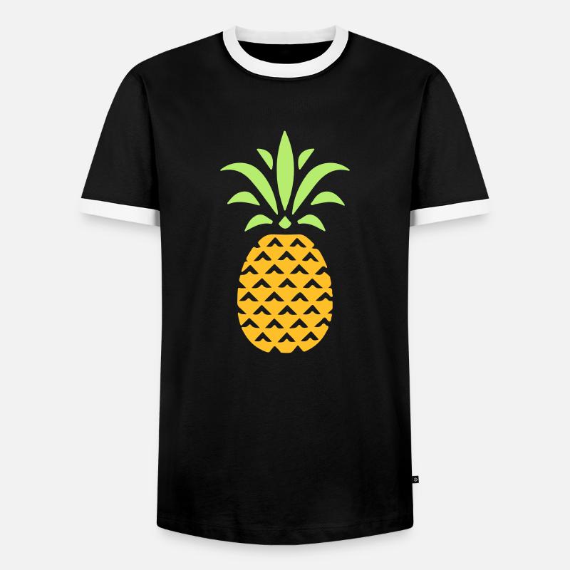 ANANAS STYLIZED - Männer Kontrast-T-Shirt - Schwarz/Weiß