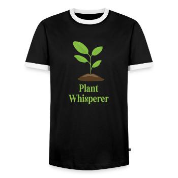 Plant Whisperer - Men's Ringer Shirt - black/white - Front - AI Model Female 172 light (172cm) & AI Model Male 178 light (178cm)
