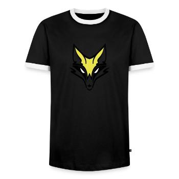 Fuchs logo fox - Männer Kontrast-T-Shirt - Schwarz/Weiß - Vorne - AI Model Female 172 light (172cm) & AI Model Male 178 light (178cm)