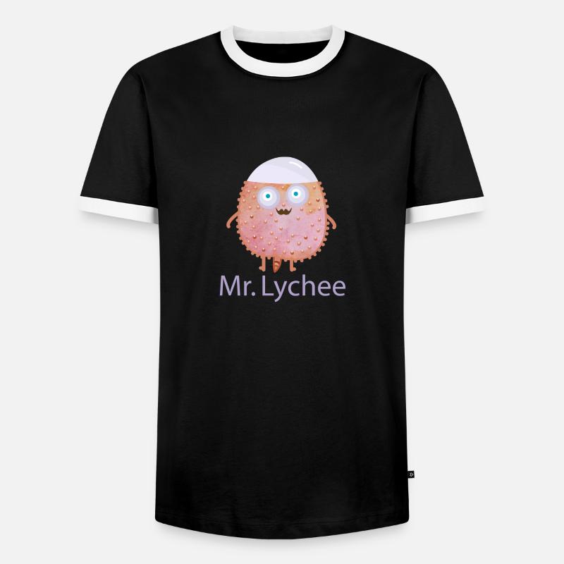 Mr Lychee - Männer Kontrast-T-Shirt - Schwarz/Weiß