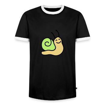 Merry screw 3 - Men's Ringer Shirt - black/white - Front - AI Model Female 172 light (172cm) & AI Model Male 178 light (178cm)